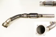 Downpipe 1.8T met ECE goedkeuring Euro 3 + 4 voor Golf 4, Audi A3 TT ø 76mm 200 cells sport cat flex pipe interlock - roestvrij staal