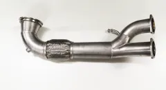 Downpipe voor Audi RS3 8V ø 90mm naar 2x76mm rvs vervangingspijp Vorkat-