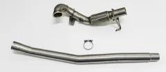 Downpipe voor Audi S3 8v Quattro , Seat Leon 5F Cupra R ST 300 Golf 7 R 4-Motion 2.0 TFSI ø 76mm roestvrij staal met interlock flex pijp