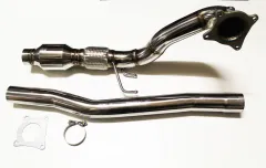 Downpipe voor Golf 6 R, S3 8P, TT 8J, Leon Cupra R 1P 2.0 TFSI ø 76mm roestvrij staal 200 cellen sport cat Euro 5 compatibel