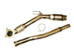 Downpipe TFSI ø 76mm voor Golf 5 GTI, Golf 6 GTI, Seat Leon 1P, Audi A3, Audi TT 2.0 TFSI met 200 cilinder E-mark Euro 5 compatibel roestvrij staal