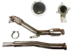 TFSI downpipe voor Golf 5 GTI, Golf 6 GTI, Seat Leon 1P, Audi A3, Audi TT 2.0 TFSI met 100 cells sportcat in ø 76mm gemaakt van roestvrij staal 60mm