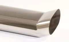 Rvs uitlaatpijp 2 - 75x135 mm DTM met scherpe randen roestvrij staal