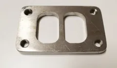 Flens T3 split voor uitlaatspruitstuk 10mm dik van roestvrij staal 86x45mm met M10 draadgat
