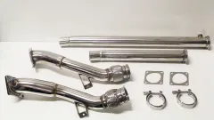 Y-pipe downpipe 2.7L Bi-turbo voor Audi S4 RS4 76mm > 63,5mm roestvrij staal met flexpipe
