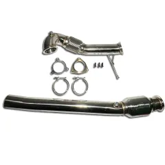 Y-pipe downpipe voor Audi S3 8L 209PS TT 225PS ø 76mm RVS met 200 cells sport katalysator E-keurmerk tot Euro 4 mogelijk