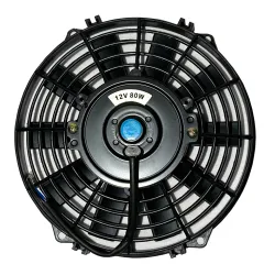 Motorsport ventilator 12v 80Watt ø 247mm - bladen 215mm diepte 65mm zuigen en blazen