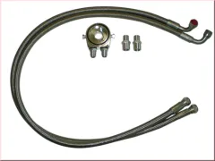 Oliekoeler kit met D08 aansluitingen recht + 90° olieleidingen ca. 1,3 meter/leiding oliefilter adapter