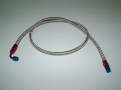 Olietoevoerleiding PTFE 50cm voor 90° 7/16 UNF andere zijde ringoog ø 10mm