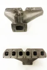 Rothe-turboexhaust manifold R32 V6 Golf 4 S3 nikkelgietwerk T3 + T4-flens + 38 mm S2-turboexhaust manifold met sleuf