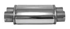 Geluiddemper universeel Simons Duo ø 63,5mm ovaal 220x140 L 320mm RVS 4x 63,5mm