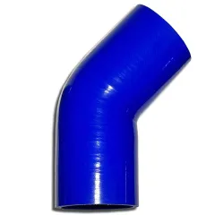 Siliconen bocht 45° graad 89mm binnendiameter blauw L 125mm 5 lagen 6mm wanddikte