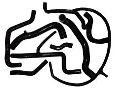 Siliconen slangenkit voor Golf 3 VR6 zwart slangenkit