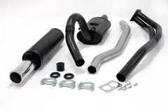 Simons Gealuminiseerd stalen sportuitlaat 80 mm rond voor Opel Kadett C 1.9E, 2.0E 