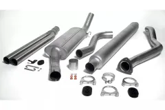 Simons Gealuminiseerd sportuitlaatsysteem 2x 57 mm rond voor SAAB 900 Turbo 8V/16V