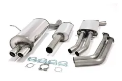 Simons Roestvrijstalen sportuitlaat 2x70 mm voor BMW 320i, 323i, 328i E46 M52 met EG-goedkeuring (kentekenvrij)