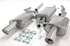 Simons Roestvaststalen sportuitlaatsysteem Duplex L+R 1x100 mm voor Audi iA4 (B7) 2WD berline/Avant/Cabrio 1.8T/2.0TFSI met EC-keurmerk